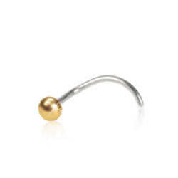 Nose Ball - Gold Titanium (Curved Shape Pin) (3mm)