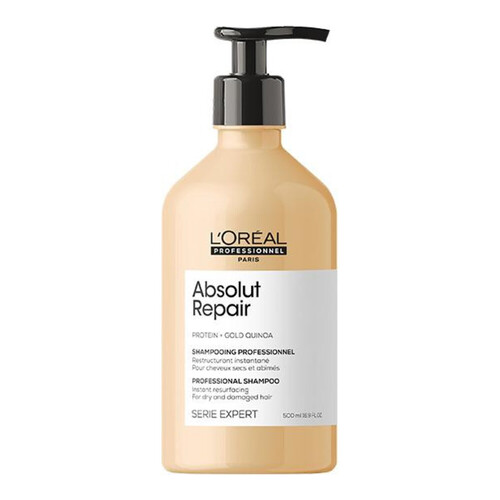 Loreal Professional Paris Absolut Repair Gold Shampoo on white background