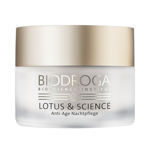 Biodroga Lotus and Science Anti-Age Night Care on white background