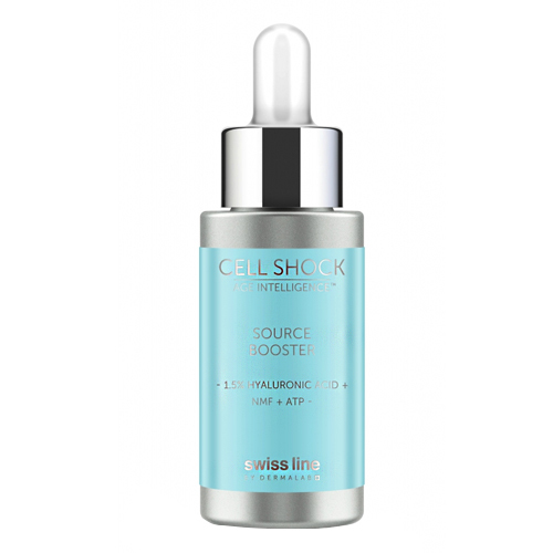Swiss Line Cell Shock- Source Booster - 1.5 % Hyaluronic Acid + NMF + ATP on white background