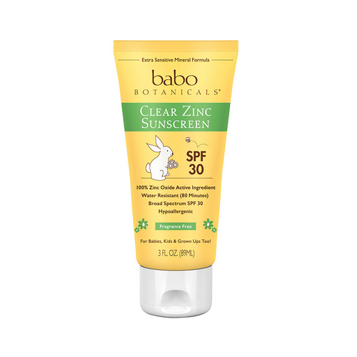 Babo Botanicals Clear Zinc SPF 30 Sunscreen Lotion - Fragrance Free on white background