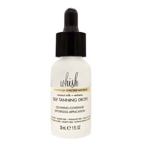 Whish Coconut Milk+Verbena Self Tanning Drops on white background