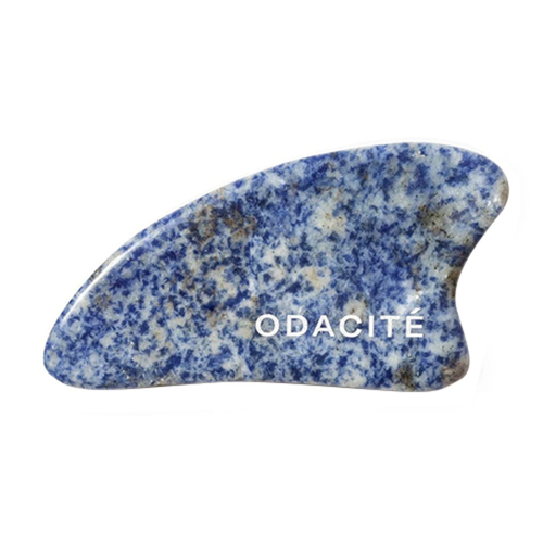 Odacite Crystal Contour Gua Sha Blue Sodalite Beauty Tool on white background