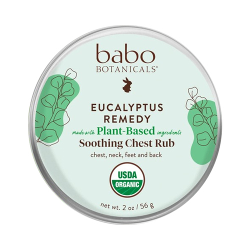 Babo Botanicals Eucalyptus Remedy Organic Soothing Chest Rub on white background