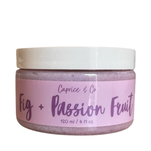 Caprice & Co. Foaming Scrub - Fig + Passion Fruit on white background