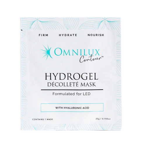 Omnilux Hydrogel Decollete Mask on white background