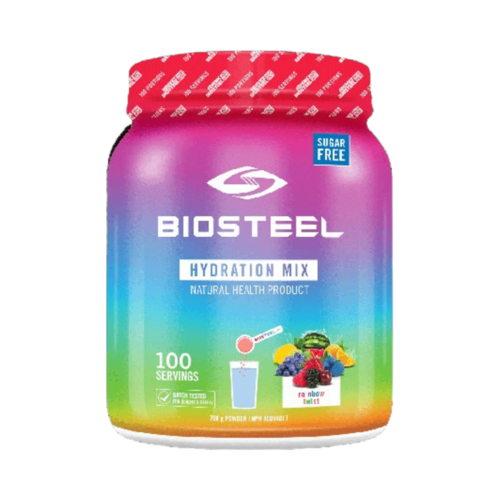 BioSteel Hydration Mix Rainbow Twist, 700g/24.69 oz BioSteel Hydration Mix Rainbow Twist on white background