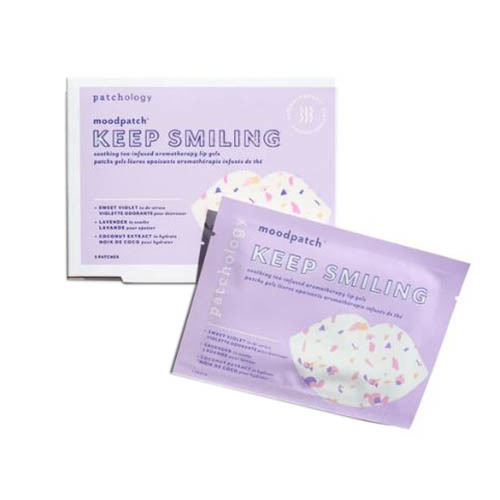 Patchology Keep Smiling Tea - Infused Violet and Lavender Aromatherapy Lip Gel Pack, 1 set