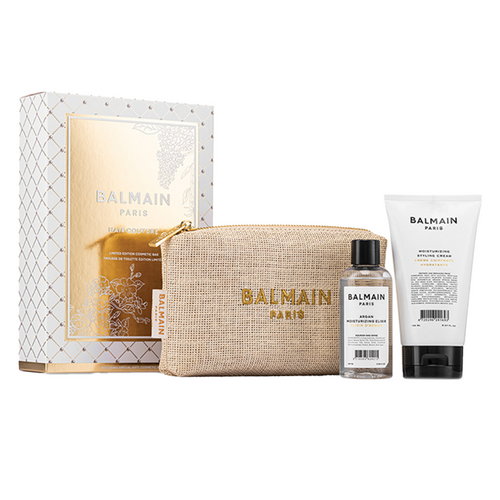 BALMAIN Paris Hair Couture Limited Edition Cosmetic Bag on white background