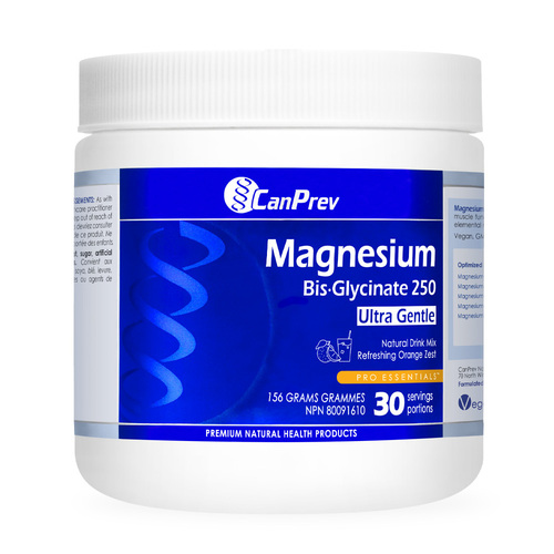 CanPrev Magnesium BisGlycinate Drink Mix - Refreshing Orange Zest on white background