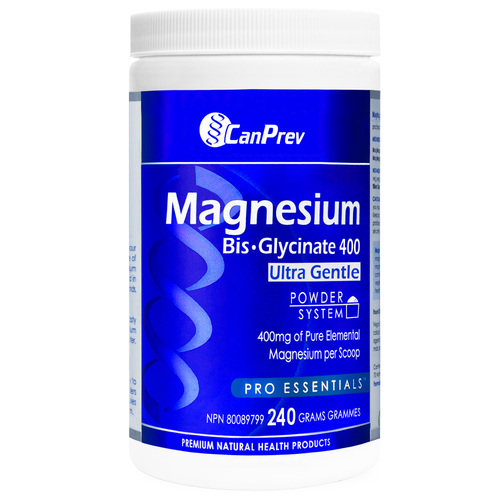 CanPrev Magnesium Bis-Glycinate 400 Ultra Gentle Powder, 240g/8.5 oz