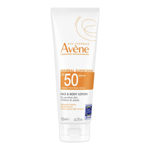 Avene Mineral Sunscreen Face and Body Lotion SPF 50, 125ml/4.23 fl oz