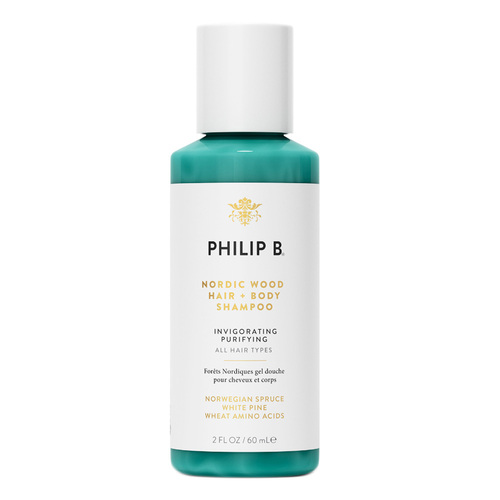 Philip B Botanical Nordic Wood Hair + Body Shampoo on white background