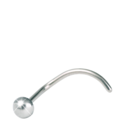 Nose Ball - Silver Titanium (Curved Shape Pin) (3mm)