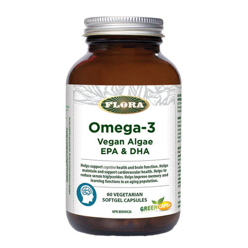 Flora Omega-3 Vegan Algae EPA and DHA., 60 capsules