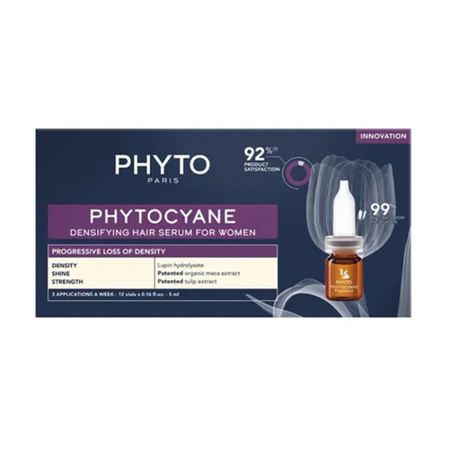 Phyto Phytocyane Densifying Hair serum For Women on white background