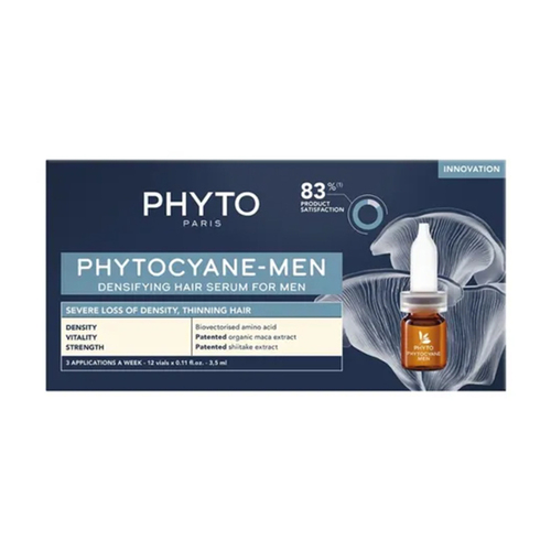 Phyto Phytocyane-Men Densifying Hair Serum For Men on white background