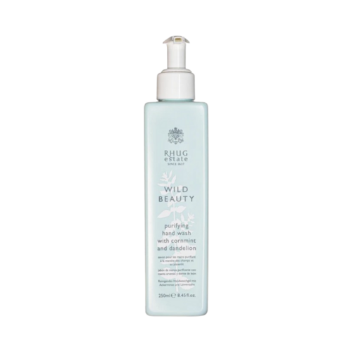 Rhug Wild Beauty Purifying Hand Wash with Cornmint and Dandelion on white background