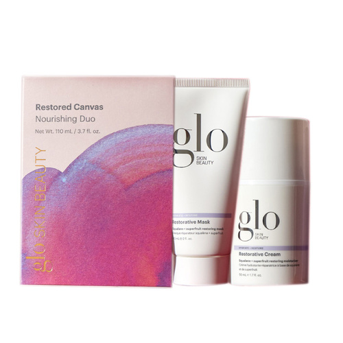 Glo Skin Beauty Restored Canvas Nourishing Duo on white background