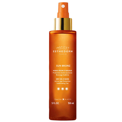 Institut Esthederm Sun Bronz 3 Suns Protective Dry Oil on white background