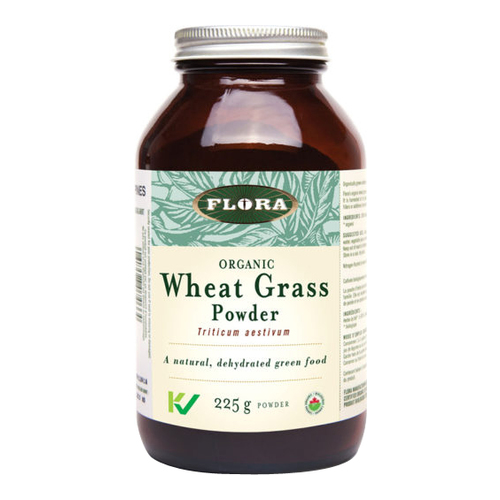 Flora Wheat Grass Powder on white background
