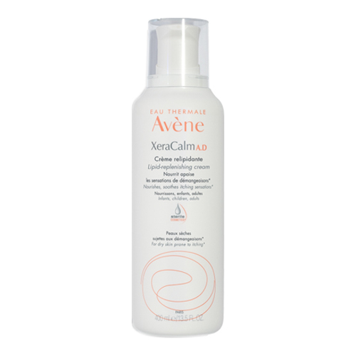 Avene XeraCalm A.D Lipid Replenishing Cream on white background