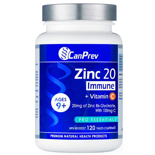 CanPrev Zinc 20 Immune + Vitamin C on white background