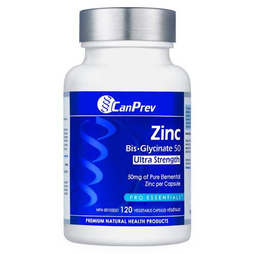 CanPrev Zinc Bis-Glycinate 50 - Ultra Strength on white background