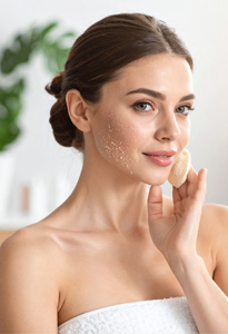 Exfoliates Gently right banner