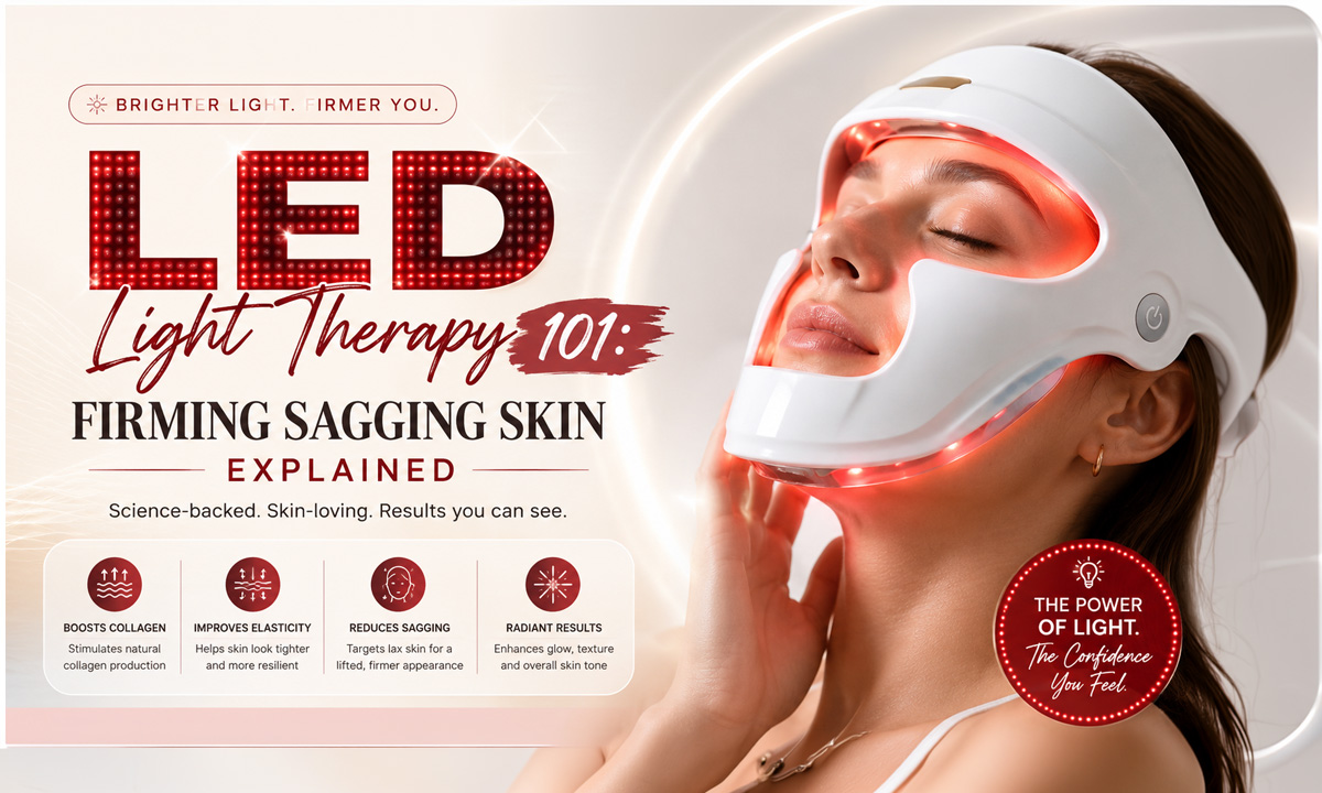 LED Light Therapy 101: Firming Sagging Skin Explained Banner