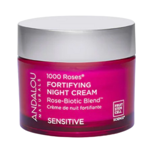 Andalou Naturals 1000 Roses Fortifying Night Cream, 50g/1.76 oz Andalou Naturals 1000 Roses Fortifying Night Cream on white background