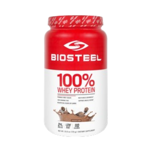 BioSteel 100% Whey Protein Chocolate, 420g/14.82 oz BioSteel 100% Whey Protein Chocolate on white background