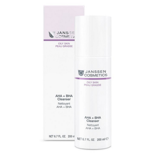 Janssen Cosmetics AHA + BHA Cleanser on white background