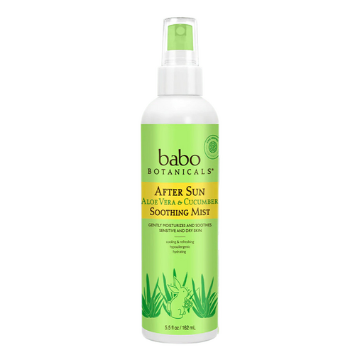 Babo Botanicals After Sun Aloe Vera and Cucumber Soothing Mist on white background