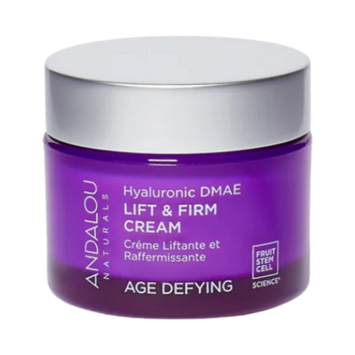 Andalou Naturals Age Defying Hyaluronic DMAE Lift and Firm Cream on white background