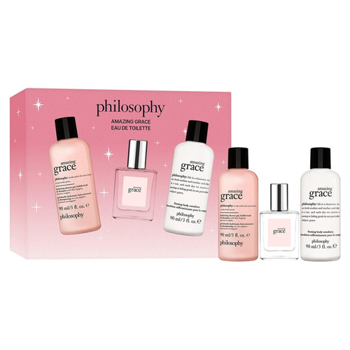 Philosophy Amazing Grace EDT Gift Set Trio, 1 set Philosophy Amazing Grace EDT Gift Set Trio on white background
