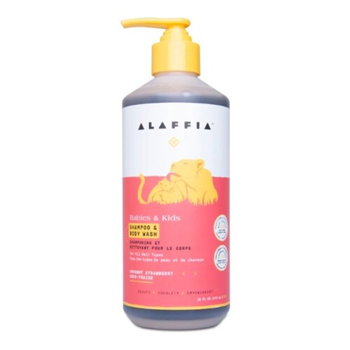 Flora Babies and Kids Shampoo-Body Wash - Coconut Strawberry on white background