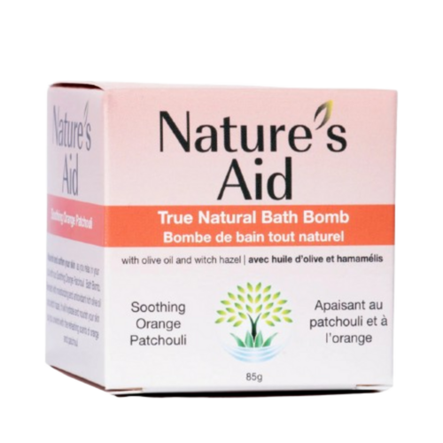Nature's Aid Bath Bomb - Soothing Orange Patchouli, 85g/3 oz Natures Aid Bath Bomb - Soothing Orange Patchouli on white background