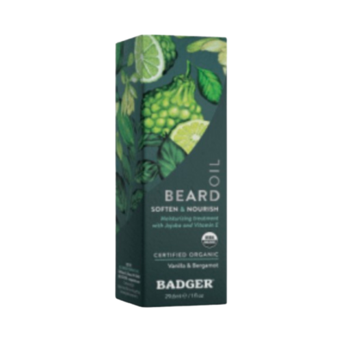 Badger Balms Beard Conditioning Oil on white background