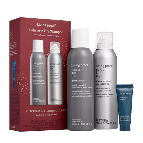 Living Proof Believe In Dry Shampoo Gift Set Trio on white background