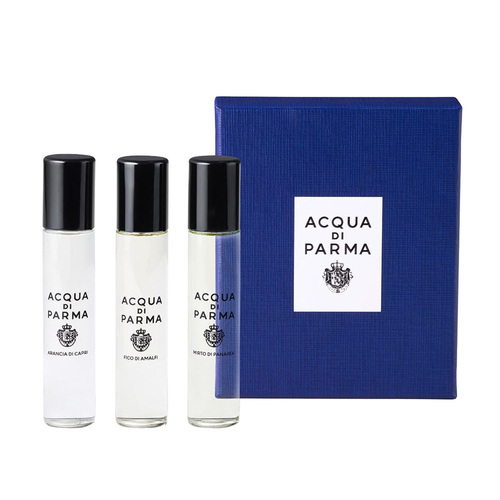 Acqua Di Parma Blu Mediterraneo EDT Discovery Gift Set Trio on white background