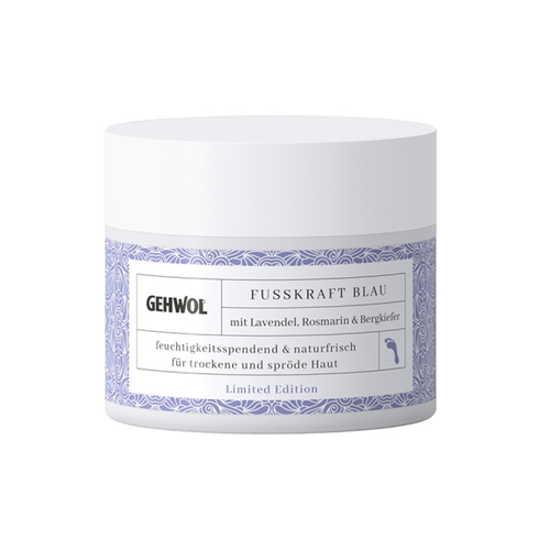 Gehwol Blue with Lavender, Rosemary and Mountain Pine on white background