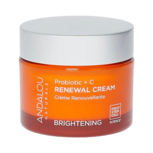 Andalou Naturals Brightening Probiotic + Vitamin C Renewal Cream on white background