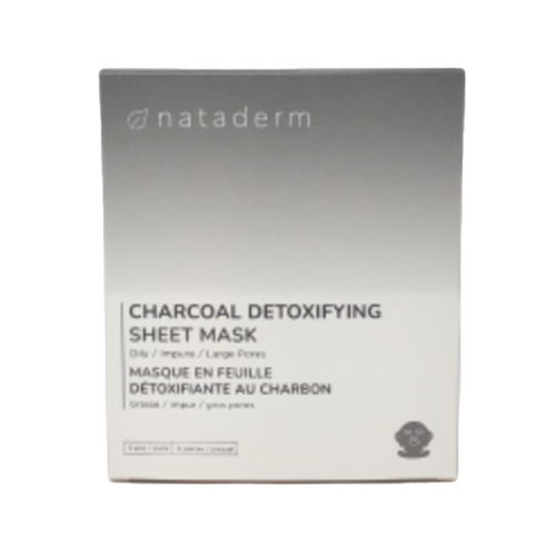 Nataderm Charcoal Detoxifying Sheet Mask on white background