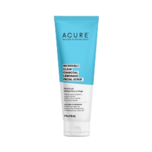 Acure Clear Charcoal Facial Scrub on white background