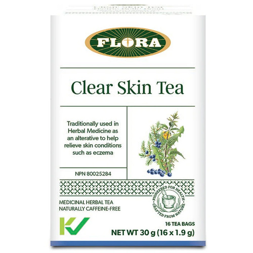 Flora Clear Skin Tea on white background