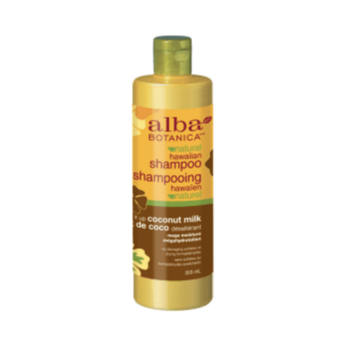 Alba Botanica Coconut Milk Shampoo on white background