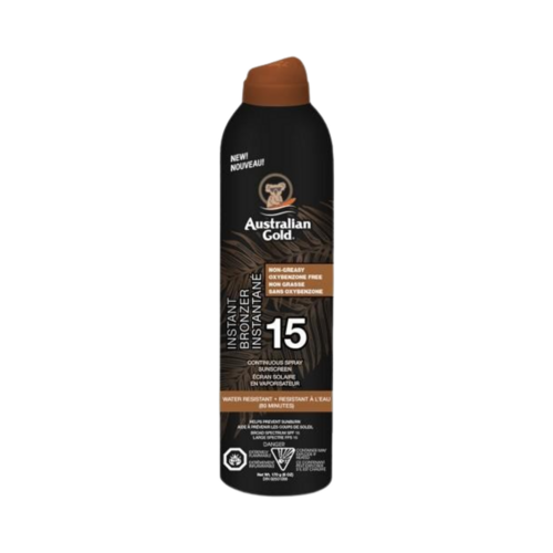 Australian Gold Continuous Spray Sunscreen With Bronze SPF 15, 170g/6 oz Australian Gold Continuous Spray Sunscreen With Bronze SPF 15 on white background