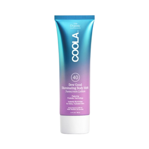 Coola Dew Good Illuminating Body Melt Lotion on white background
