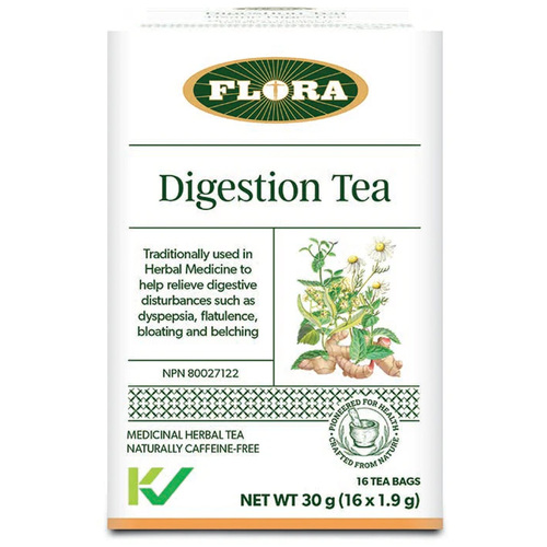 Flora Digestion Tea on white background